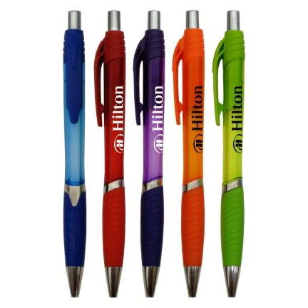 "Lucky" Translucent Click Pens w/ Colored Trim 1