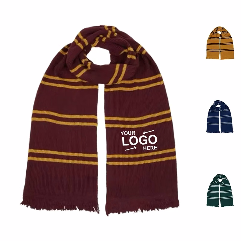 Embroidery Knit Scarf With Fringe
