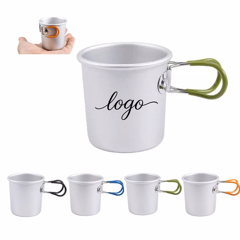5 OZ Custom Aluminum Camping Mug with Folding Handles