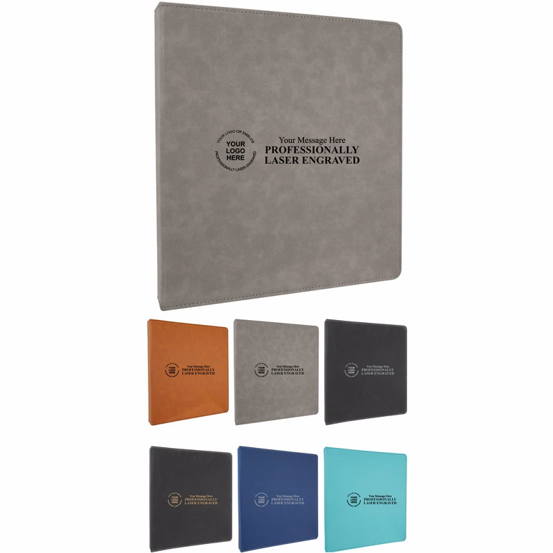 10 1/2" x 11 1/2" Leatherette 3 Ring Binder w/1" Slant Rings