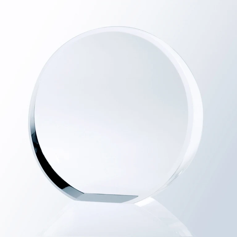 Beveled Circle Optic Crystal Award - Medium 1