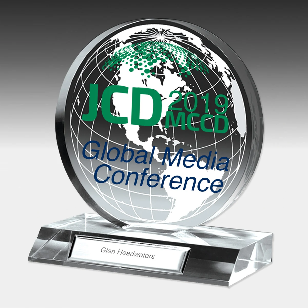 Screen Printed Globe Award - 6" Dia 1