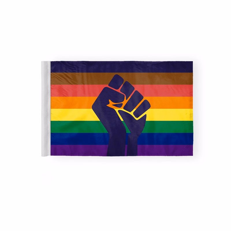6''x9'' 2ply wPoly POC with fist Motorcycle Flag