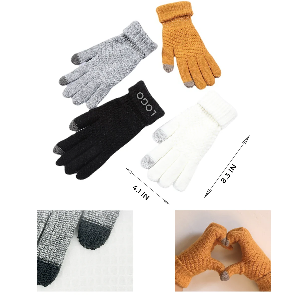 MOQ 10 PCS Versatile Touchscreen Thermal Gloves 1