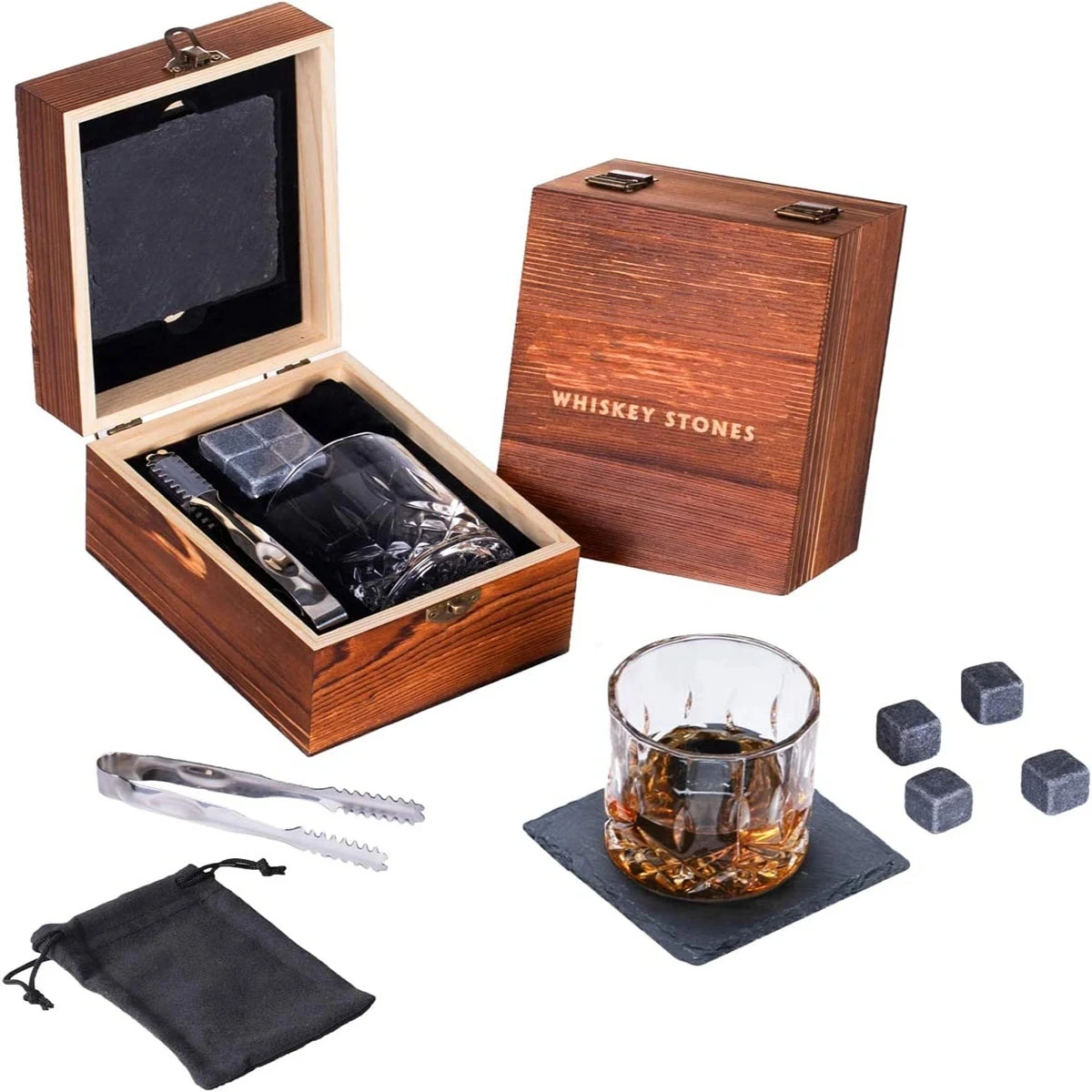 Whiskey Stones And Glass Gift Set 1