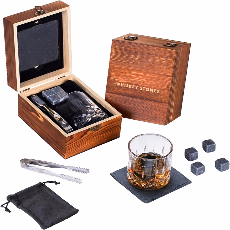 Whiskey Stones And Glass Gift Set