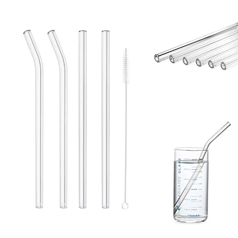 Reusable Clear GlassDrinking Straws 1