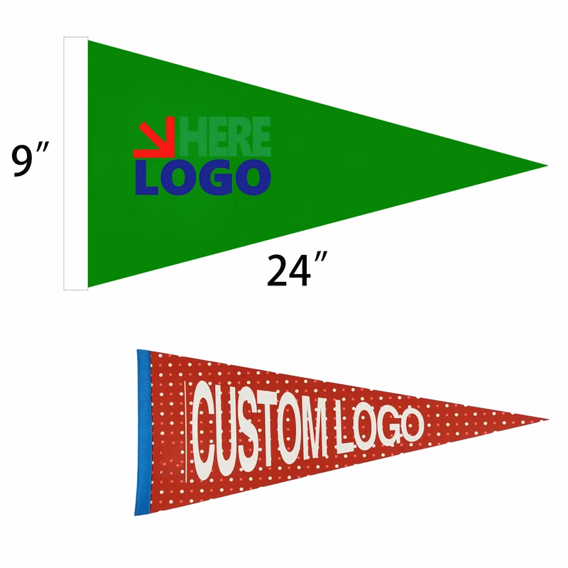 9"x14" MOQ 50PCS Custom Printed Full Color Felt Pennant