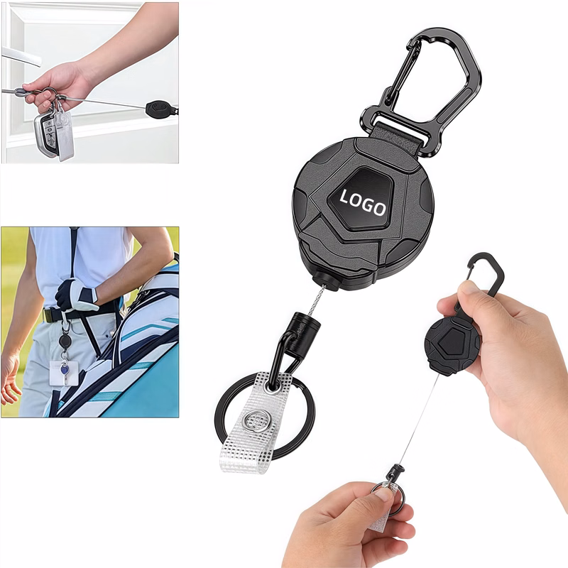 MOQ Retractable Keychain Badge Holder With Carabiner Clip