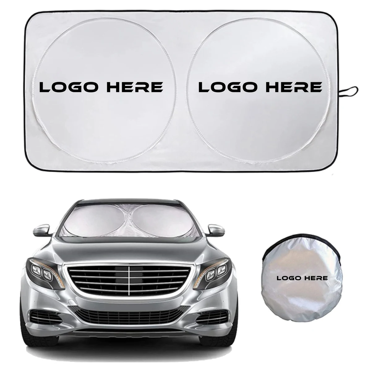 MOQ 50 Custom 75x36 Car Windshield Sunshade UV Protection Foldable 1