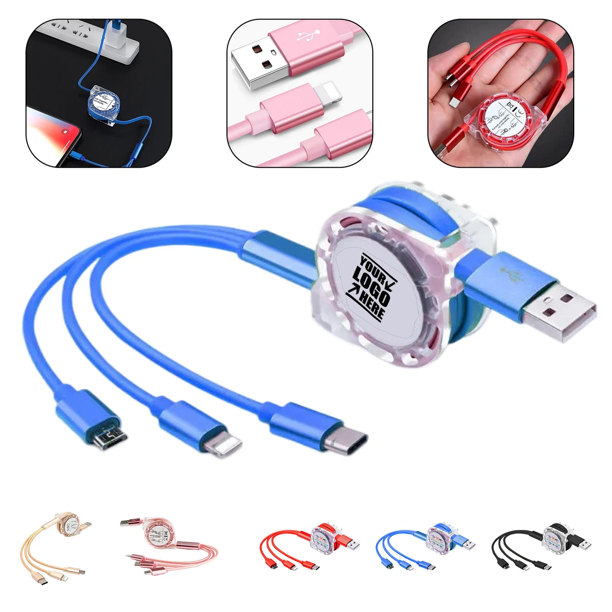 3 In 1 Multiple Mobile USB Charging Cable 1