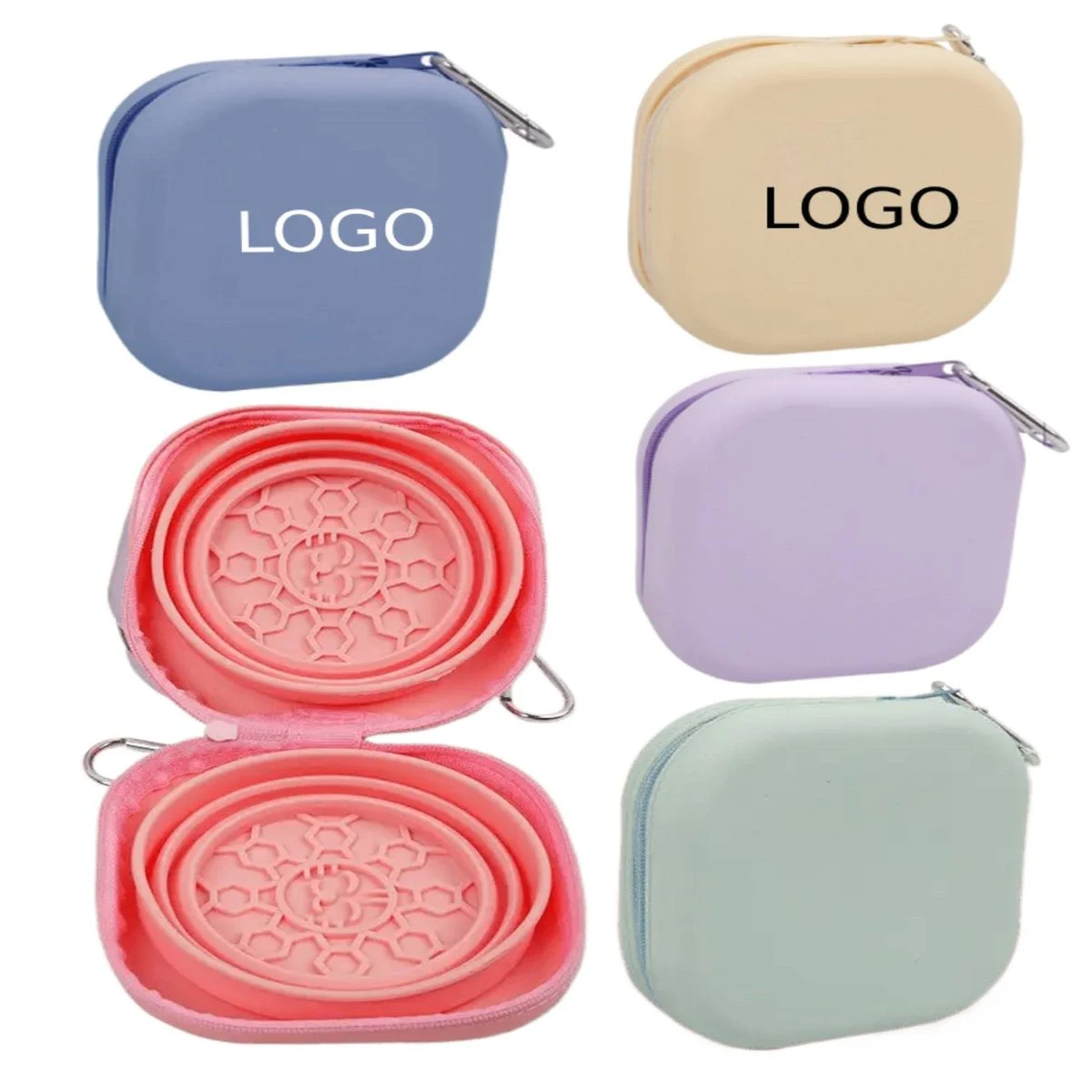 Food Grade Silicone Collapsible Double Dog Bowl 1
