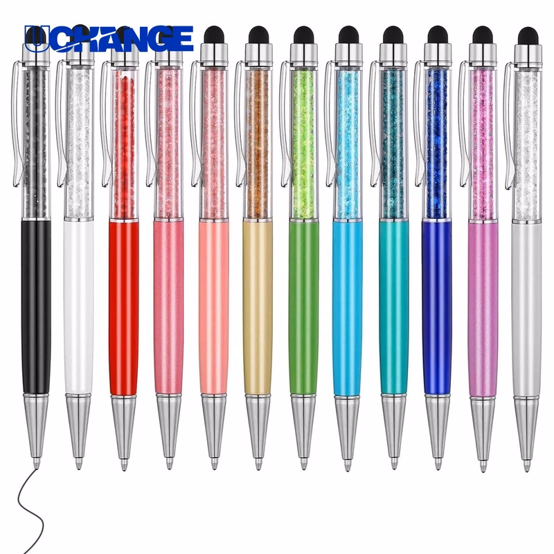 Slim Crystal Stylus Ballpoint Pen for Devices
