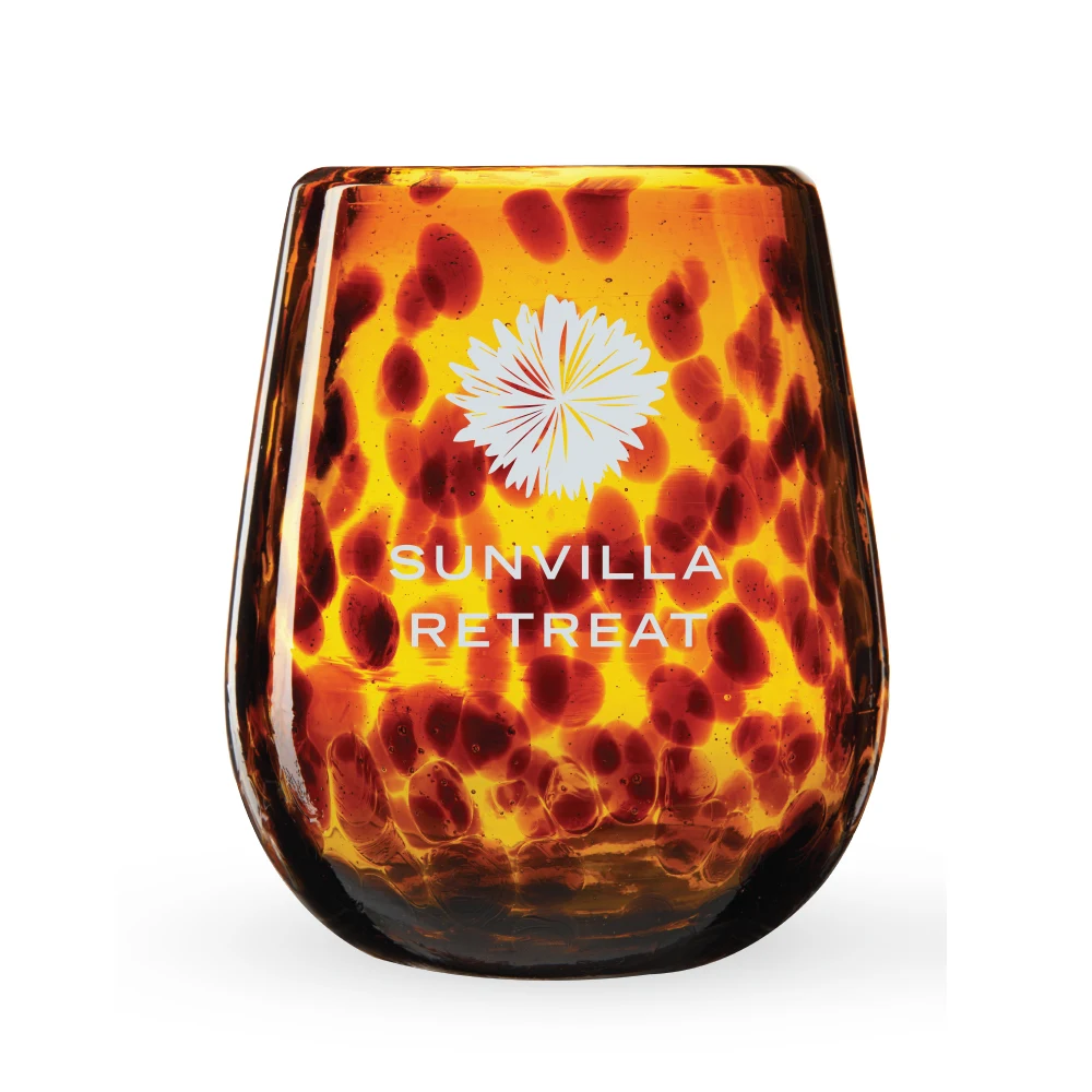 Twine Living® Tortuga Stemless Recycled Wine Glass, set of 2 1