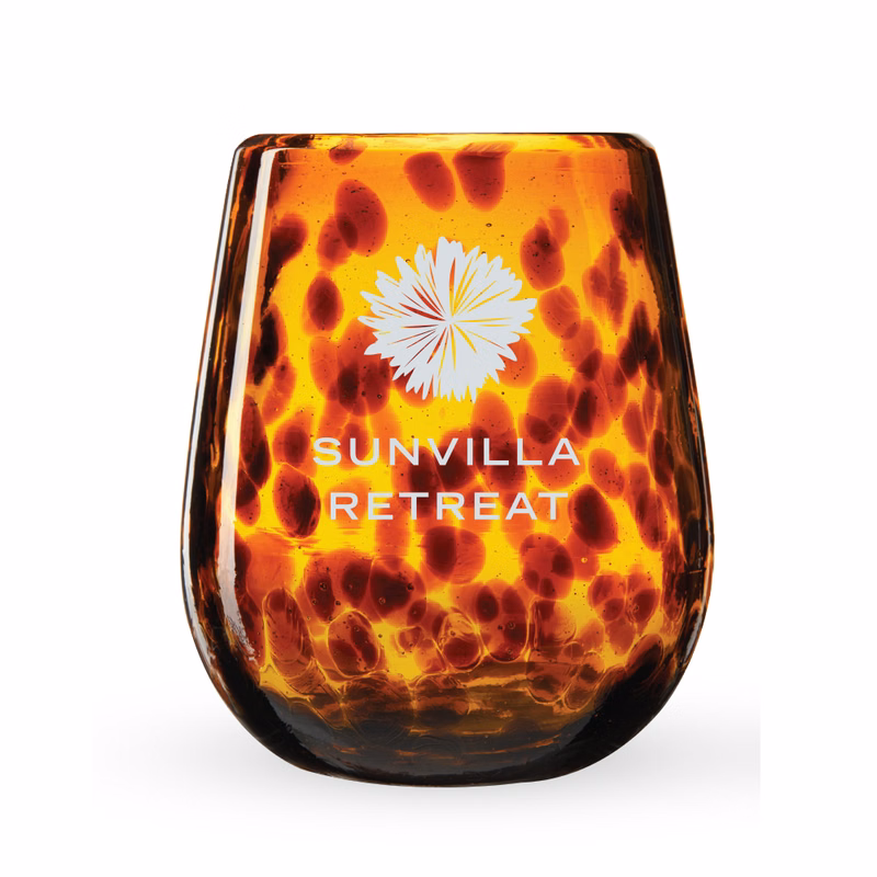 Twine Living® Tortuga Stemless Recycled Wine Glass, set of 2