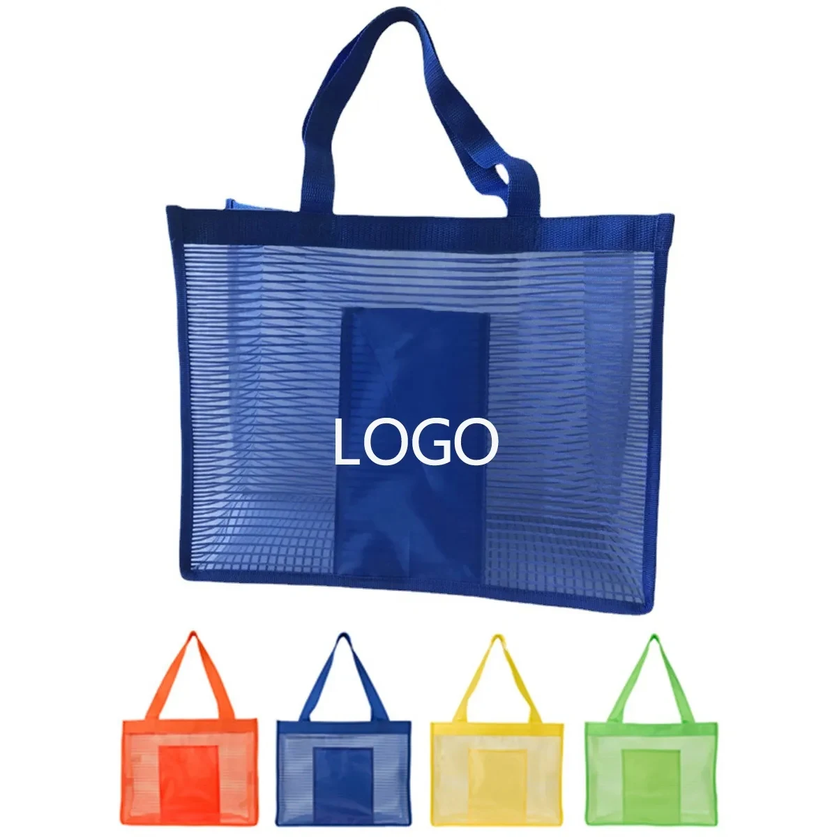 Mesh Grid Beach Shopping Tote Bag 1