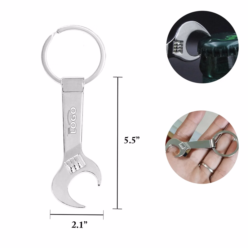 MOQ100 Metal Wrench Keychain Bottle Opener