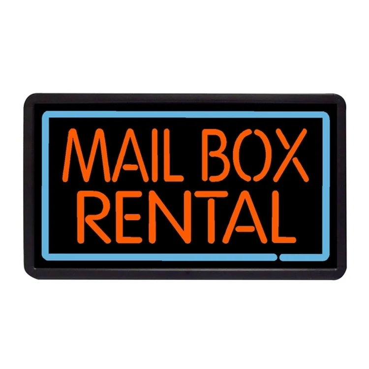 Mail Box Rental 13" x 24" Simulated Neon Sign 1