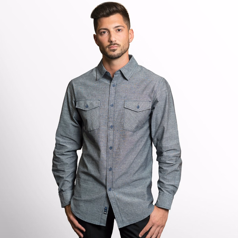 Burnside Men's Chambray Long Sleeve Shirt