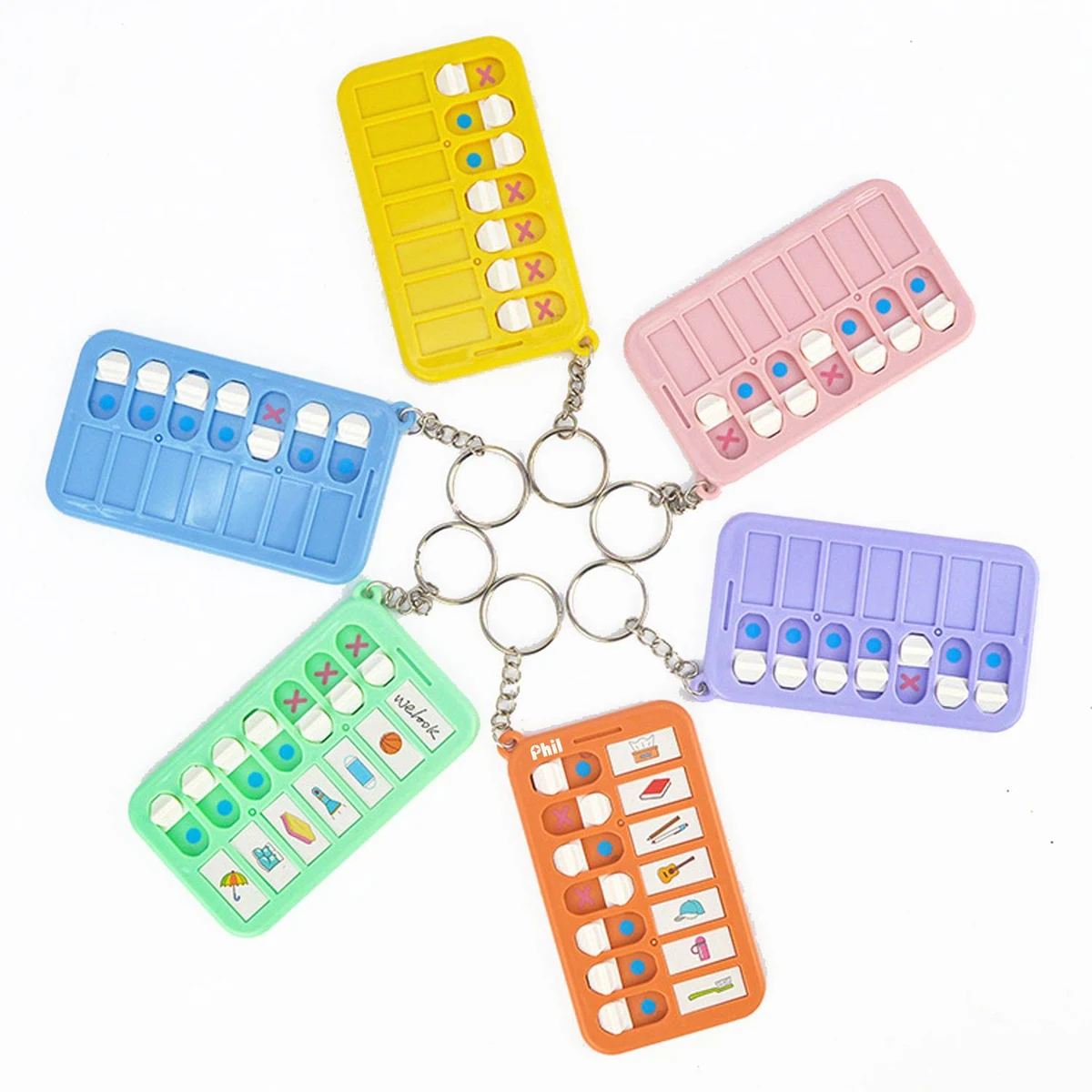 Kids Mini Reusable Time Management Daily Study Keychain 1