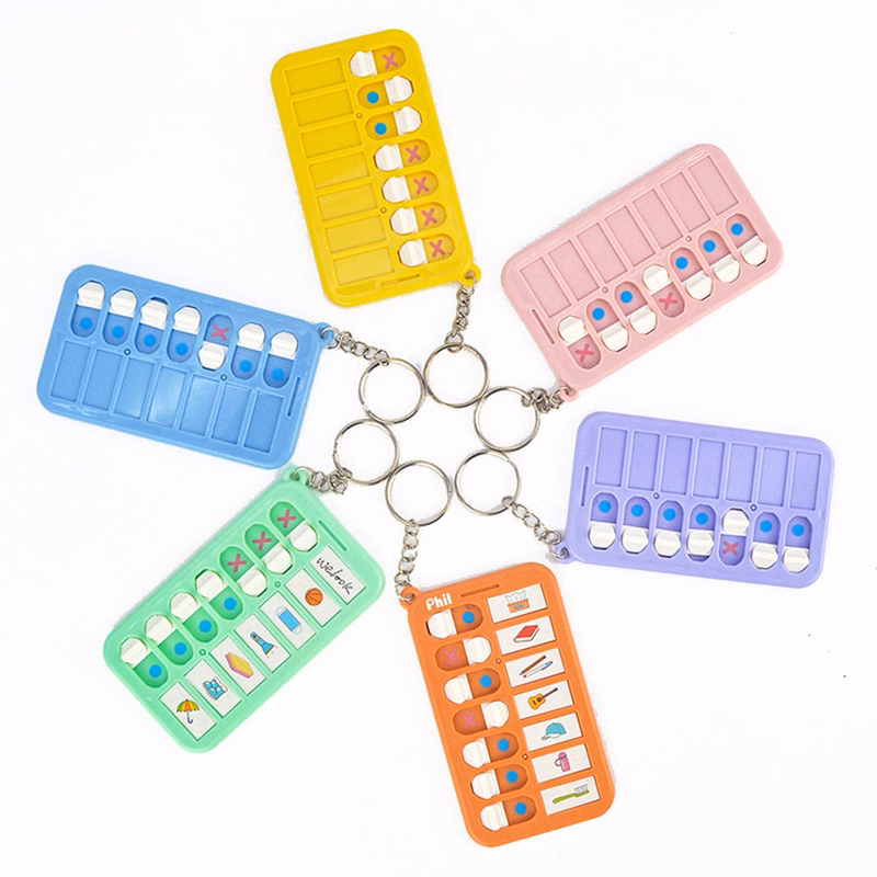 Kids Mini Reusable Time Management Daily Study Keychain