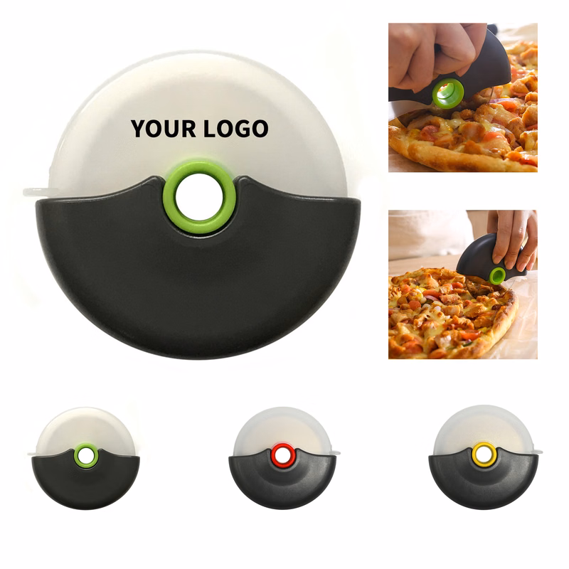 Stainless Steel Pizza Wheel Cutter With Safety Cover 4" Length X 4" Width