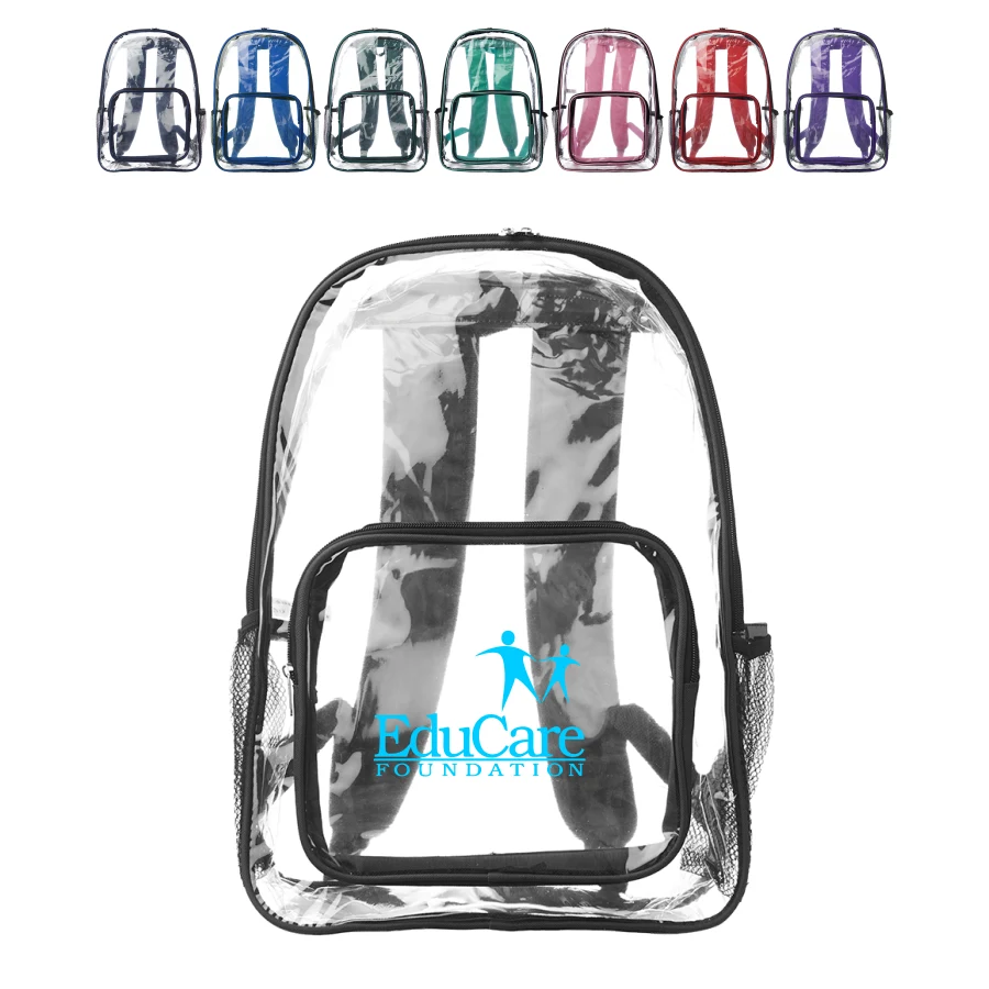 Union Printed - Pocket Clear Plastic Backpacks 1