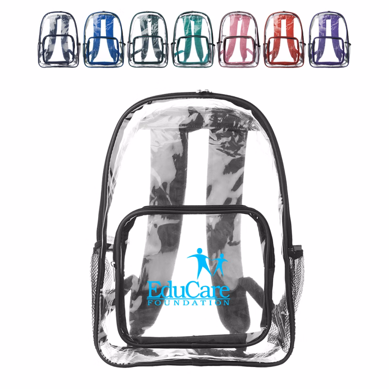 Union Printed - Pocket Clear Plastic Backpacks