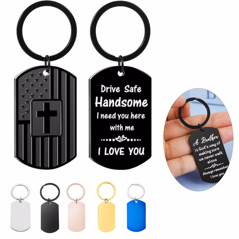 2 Sides Custom Stainless Steel Keychain