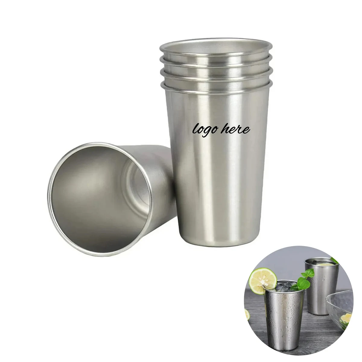16 Oz Stainless Steel Pint Cup MOQ50 1