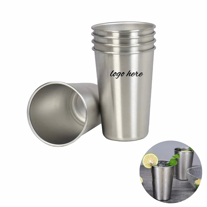 16 Oz Stainless Steel Pint Cup MOQ50