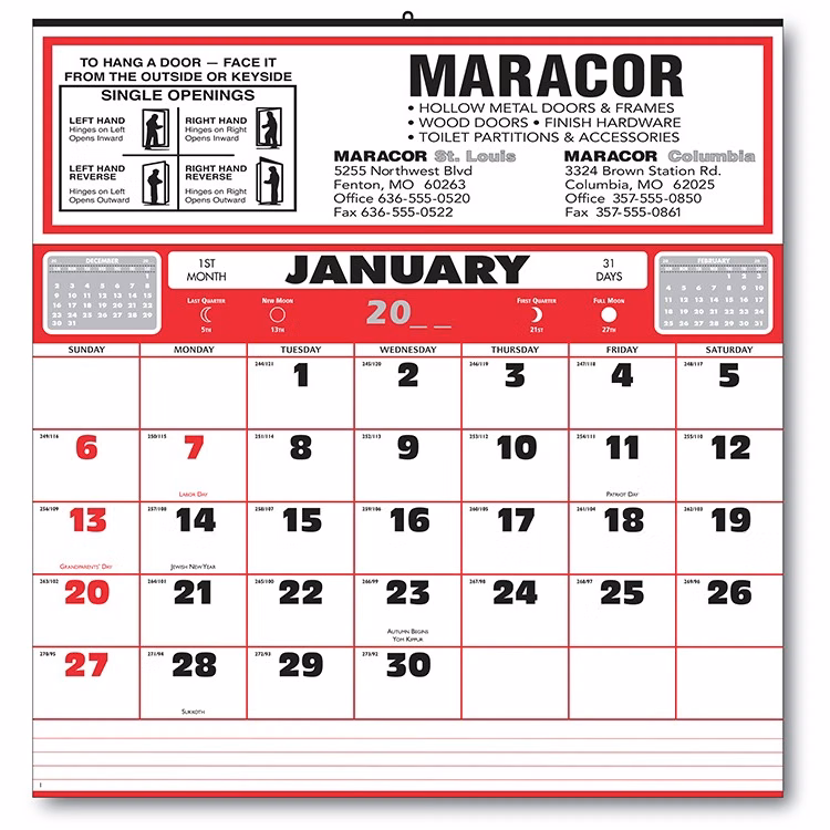 Style 120 Half-Apron Calendar