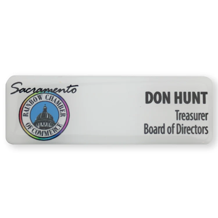 Domed Metal Name Badge 1" x 3" 1