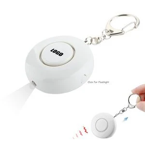 Round Safety Alarm Keychain With LED Light And 120DB Panic Sound 1