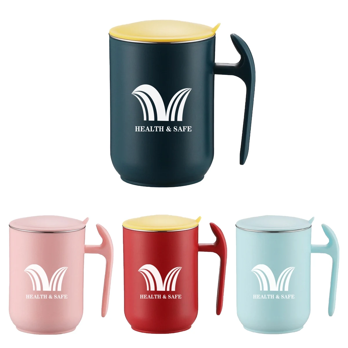 Tea Cup Wide Handle With Lids 12 Oz 1