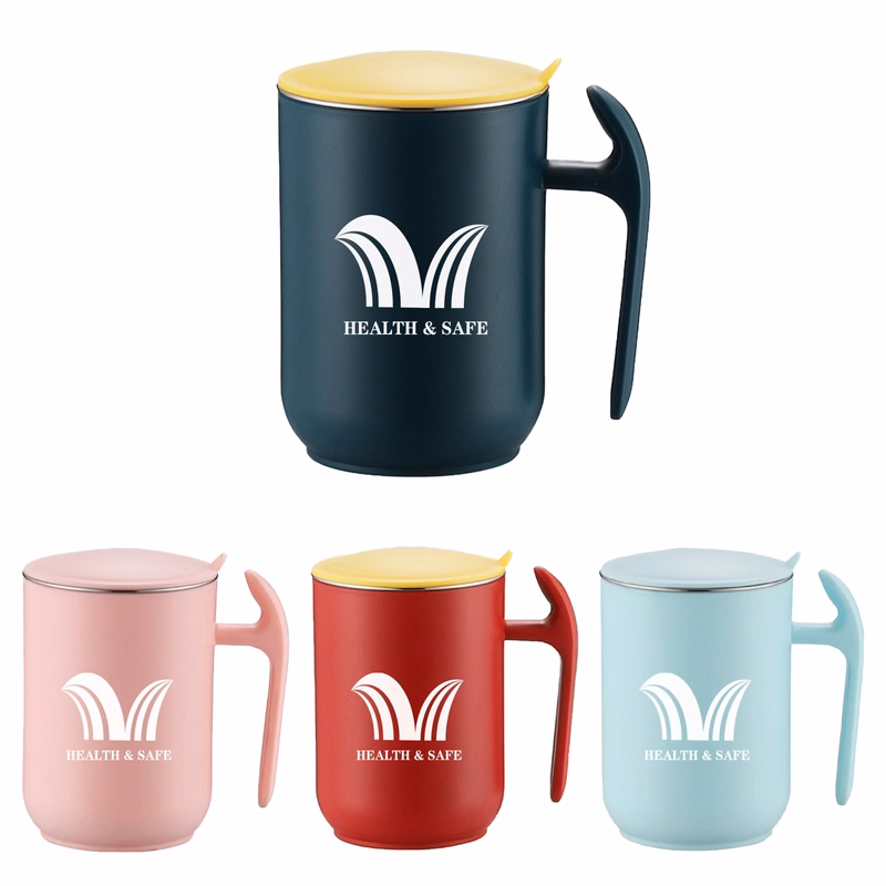Tea Cup Wide Handle With Lids 12 Oz