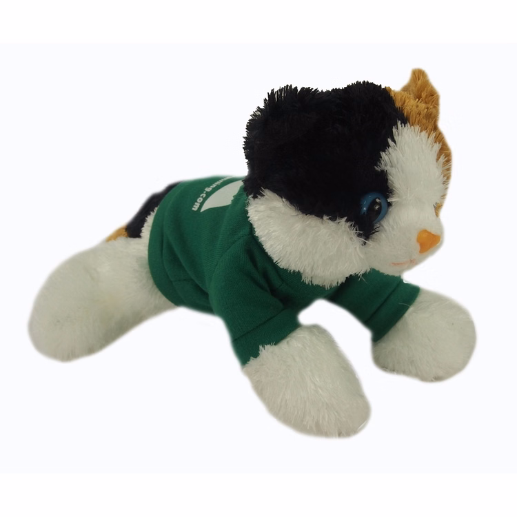 8" Esmeralda Calico Cat with T-shirt and One Color Imprint