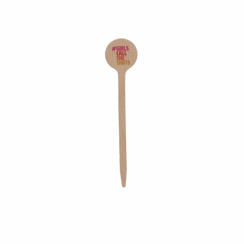 Wood Food Pick 4.000" Round Digital Print