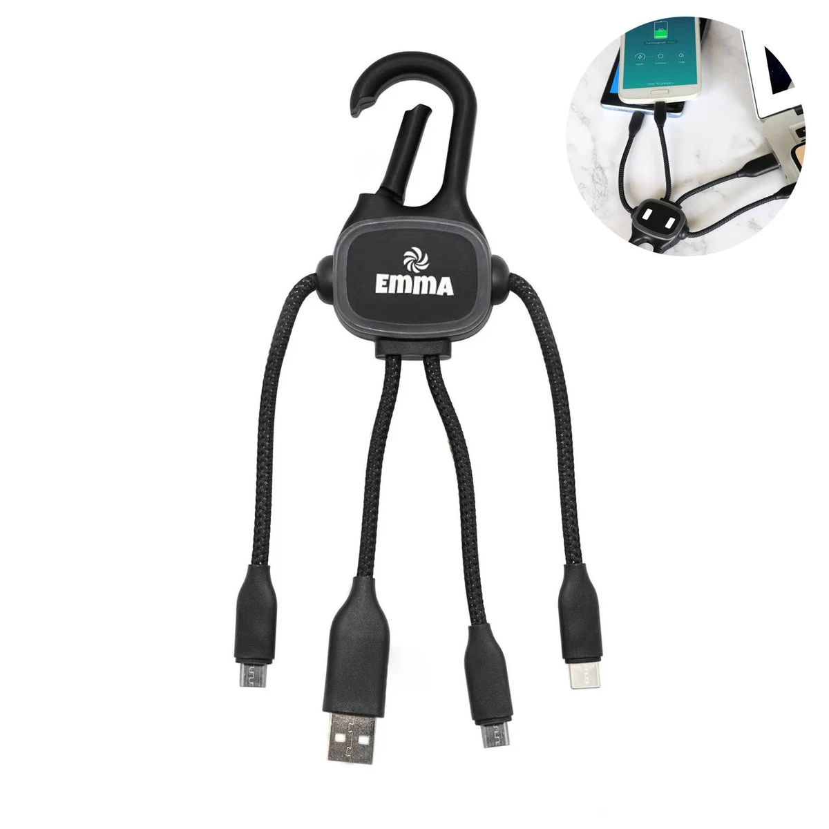 3 in 1 USB Auto Charger w/ Hook 1
