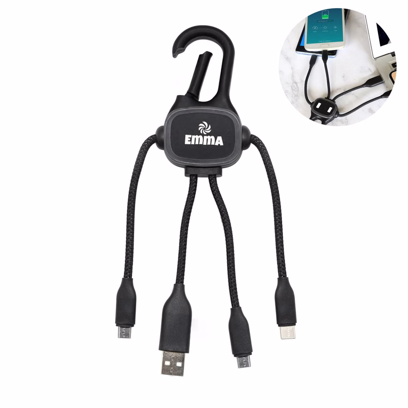 3 in 1 USB Auto Charger w/ Hook