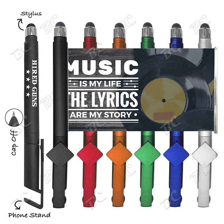 Free Shipping Banner Promotional Message Pen with Phone Stand 1