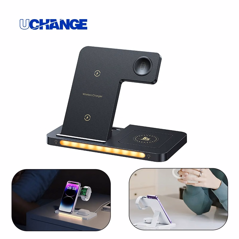 3-In-1 Wireless Charging Station With Ambient Light