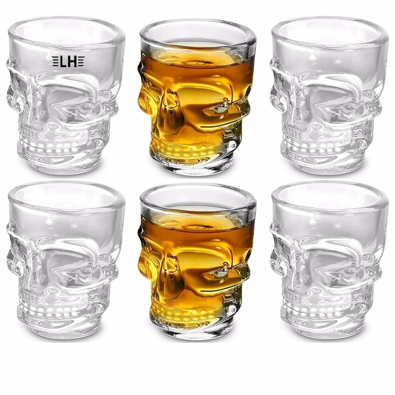 Skull Face Heavy Base Whiskey Shot Glasses