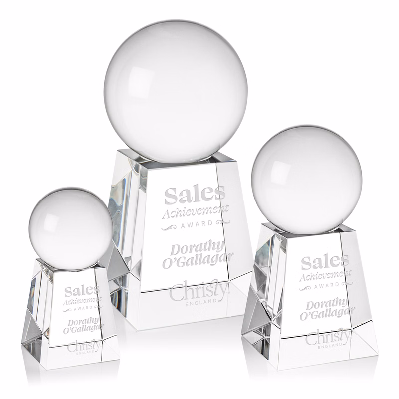 Crystal Ball Award on Tall Base