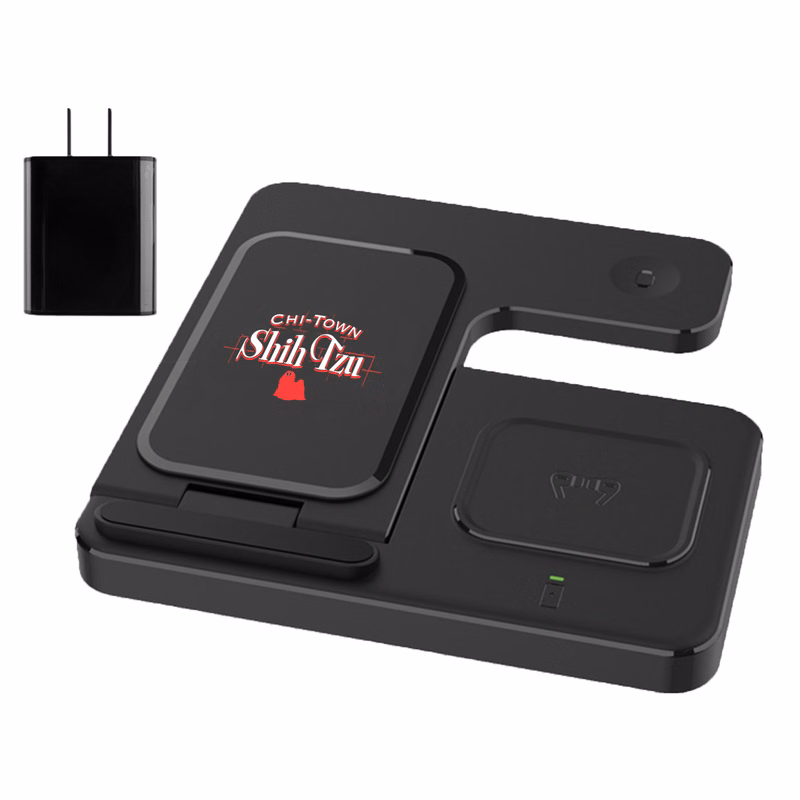 3IN1 Wireless 15W Charging Station with 18W Wall Charger