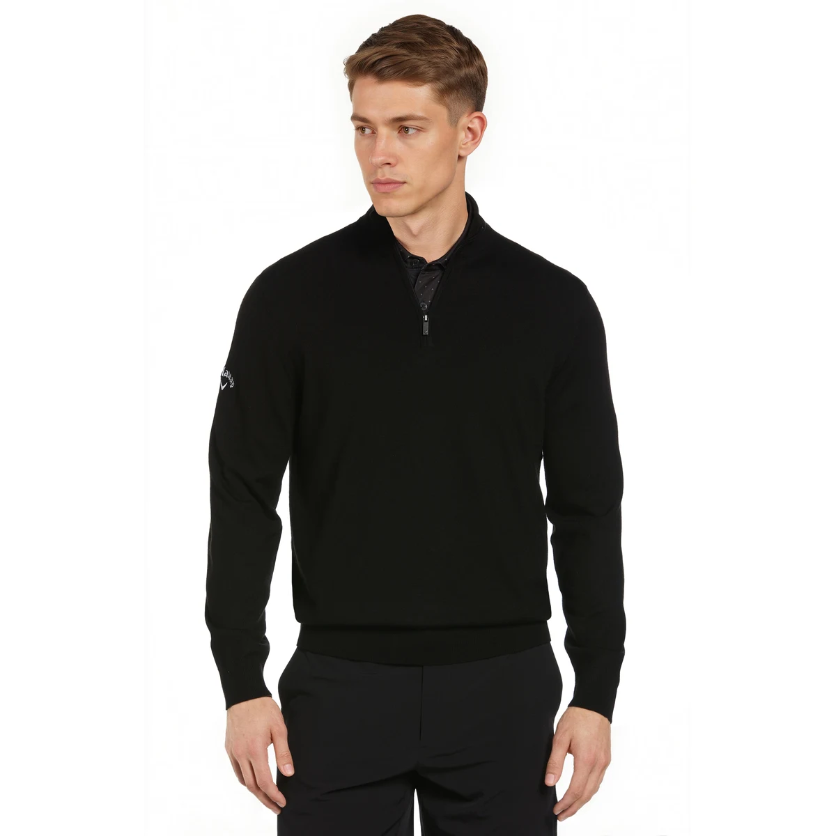 Men's Long Sleeve 1/4 Merino Golf Sweater 1