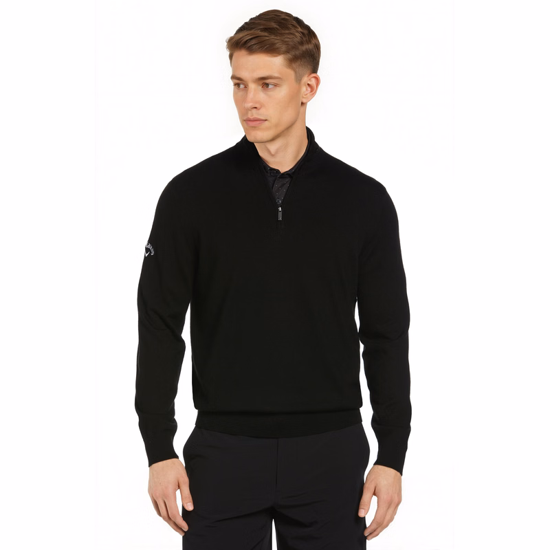 Men's Long Sleeve 1/4 Merino Golf Sweater
