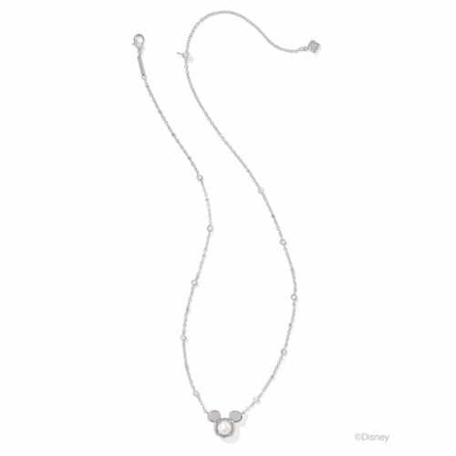 Kendra Scott Disney Silver Mickey Mouse Short Pendant Necklace in Freshwater Cultured Pearl