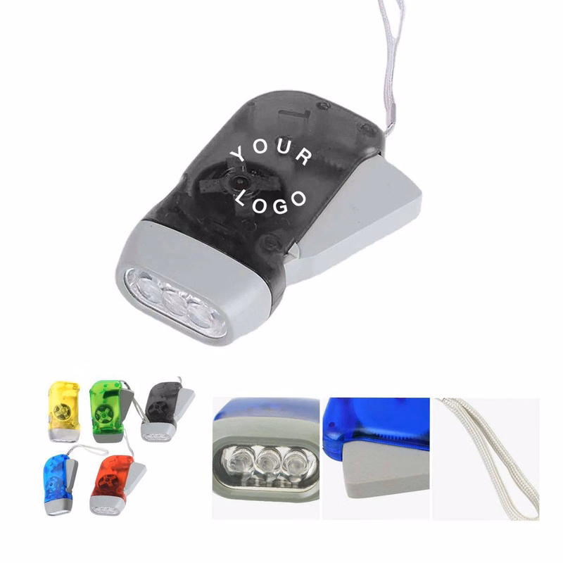 Portable Hand Crank Flashlight with LED Lights