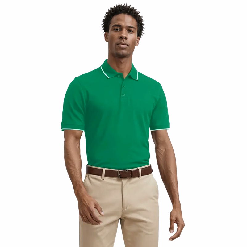 Men's Striped Trim Value Wicking Polo